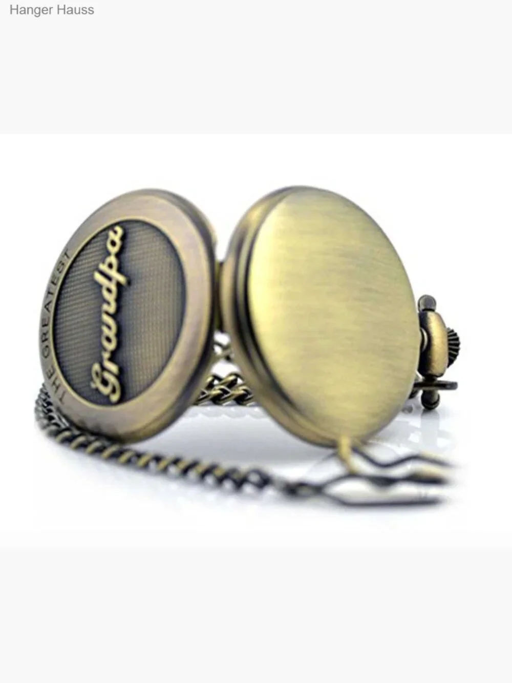 Personalized Engraved Pocket Watch with Chain for Dad Grandpa